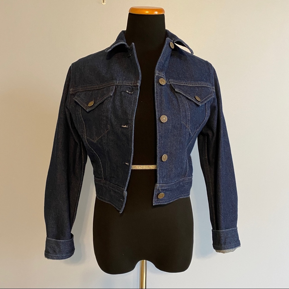 Citizens of Humanity Dark Wash Cropped Jean Jacket Size: Small